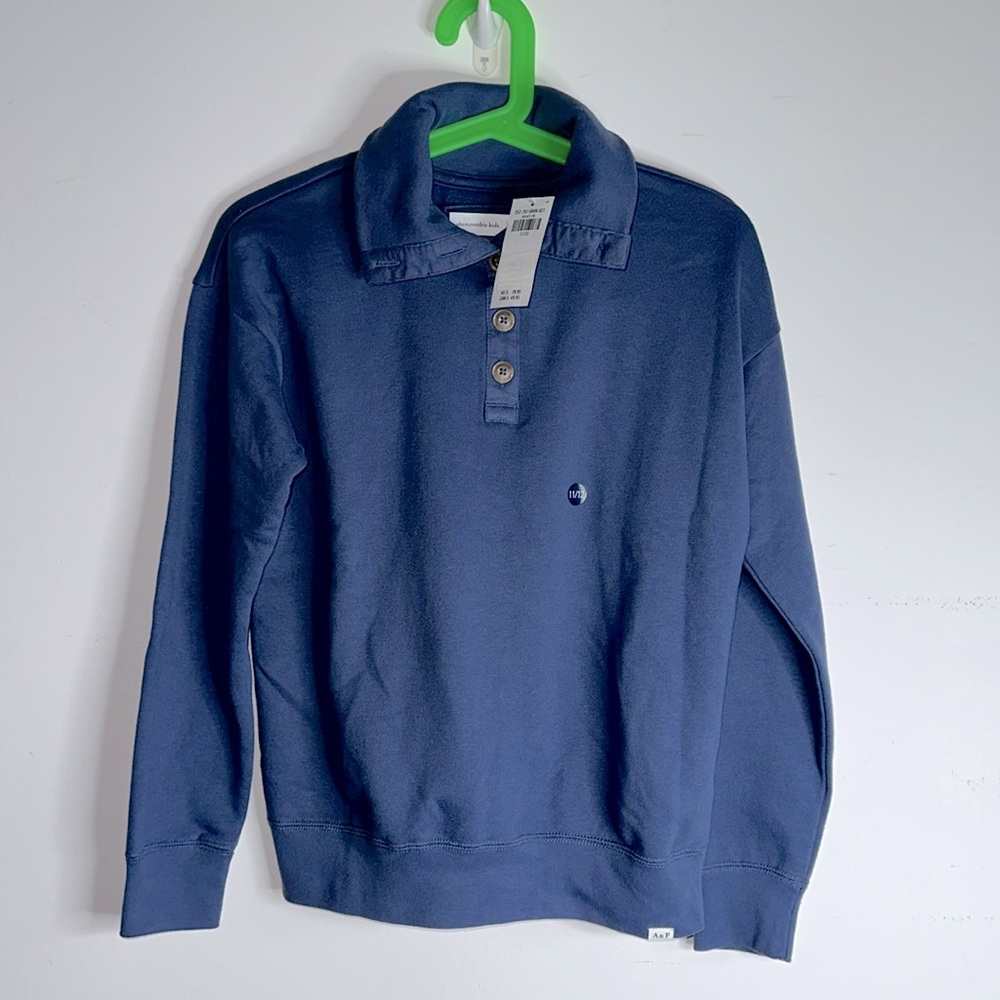 Abercrombie Kids Polo Button-Up Sweatshirt Girls